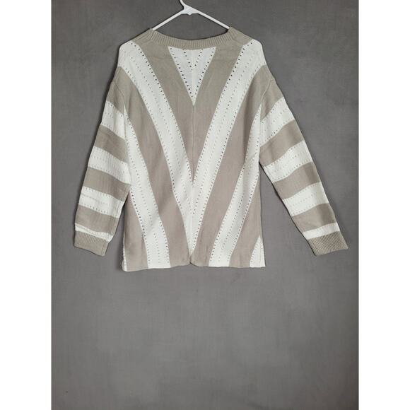 Dokotoo Womens Long Sleeve Striped Color Block Knitted Sweater Pullover Medium - Picture 7 of 9